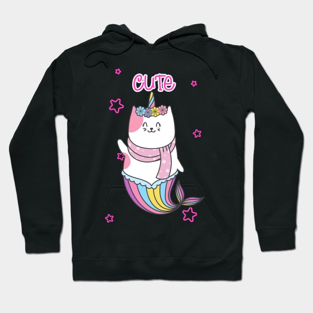 cat unicorn mermaid Hoodie by Johnny_Sk3tch